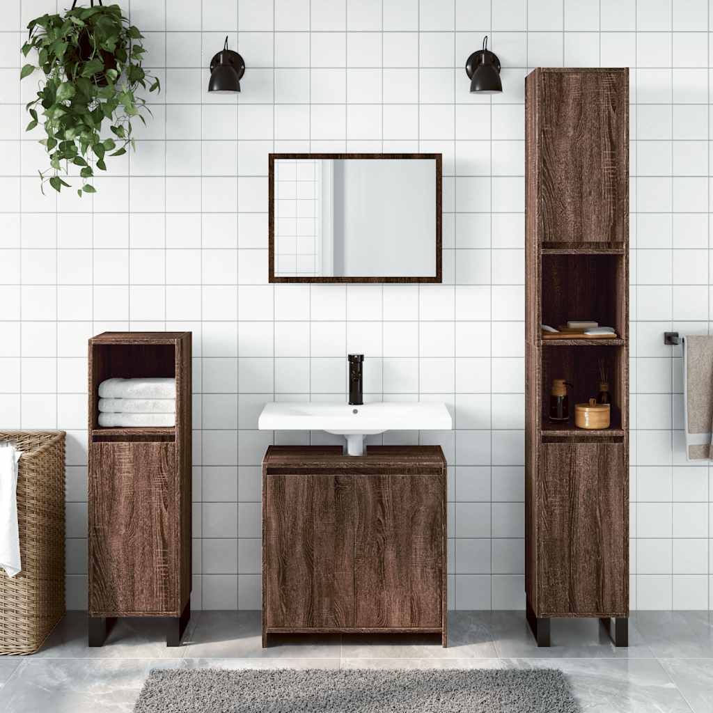 2 Piece Bathroom Furniture Set Engineered Wood