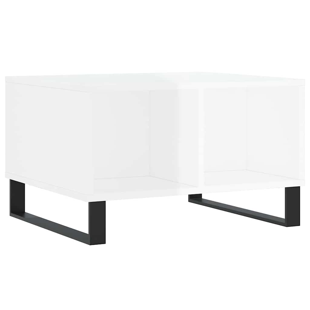 vidaXL Coffee Table High Gloss White 60x50x36.5 cm Engineered Wood 6