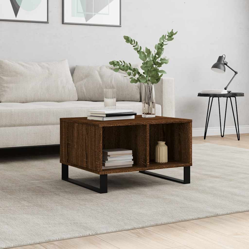 vidaXL Coffee Table Brown Oak 60x50x36.5 cm Engineered Wood 1