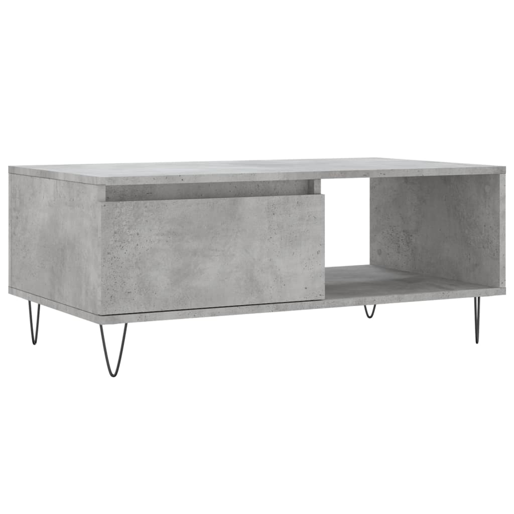 vidaXL Coffee Table Concrete Grey 90x50x36.5 cm Engineered Wood 2