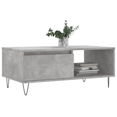 vidaXL Coffee Table Concrete Grey 90x50x36.5 cm Engineered Wood 3