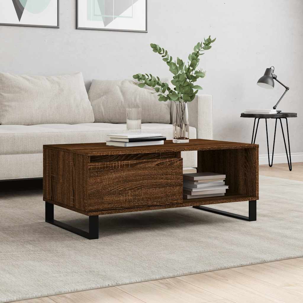 vidaXL Coffee Table Brown Oak 90x50x36.5 cm Engineered Wood 1