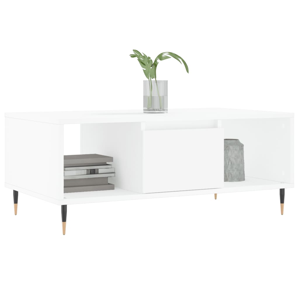 vidaXL Coffee Table White 90x50x36.5 cm Engineered Wood 3