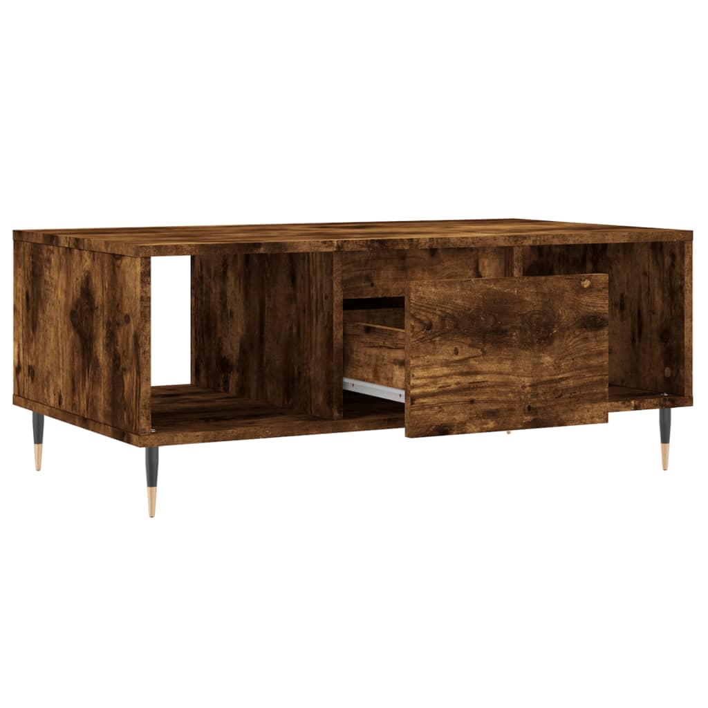 vidaXL Coffee Table Smoked Oak 90x50x36.5 cm Engineered Wood 6