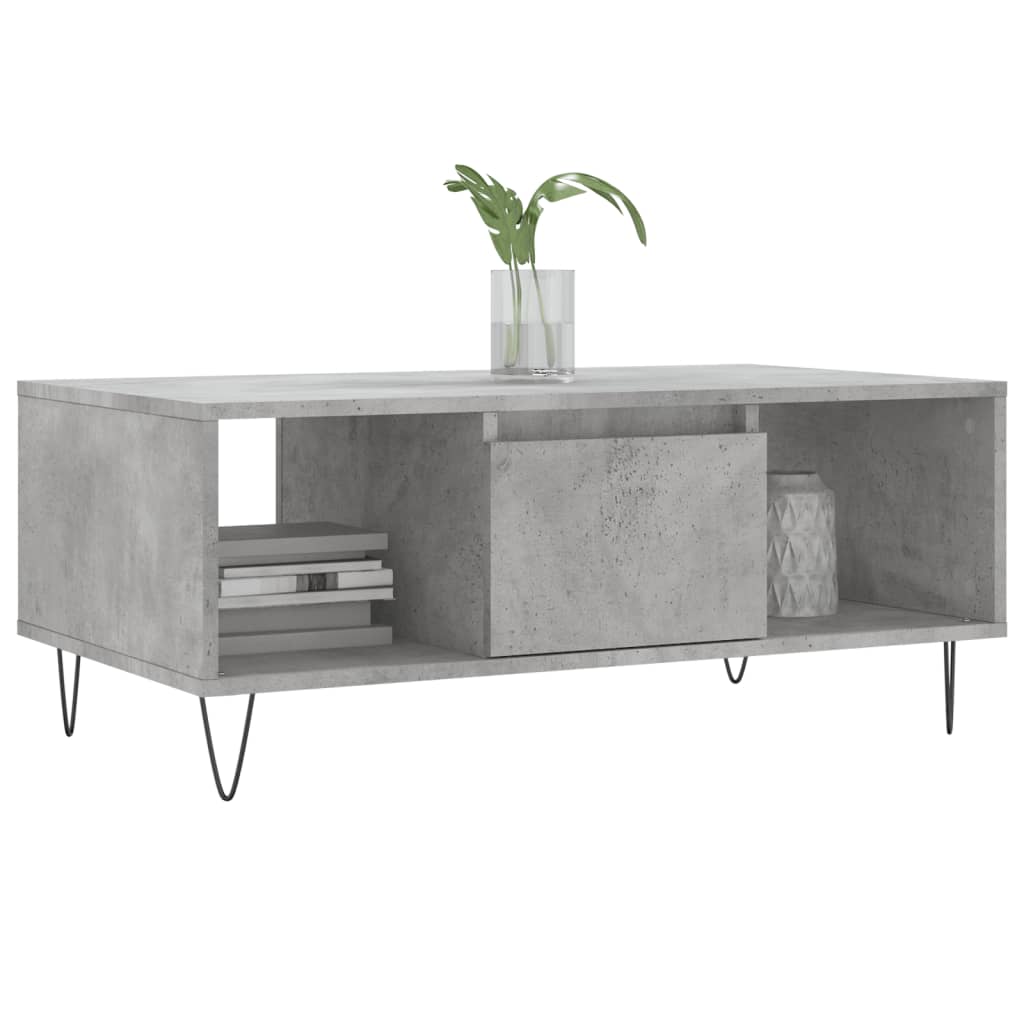 vidaXL Coffee Table Concrete Grey 90x50x36.5 cm Engineered Wood 3