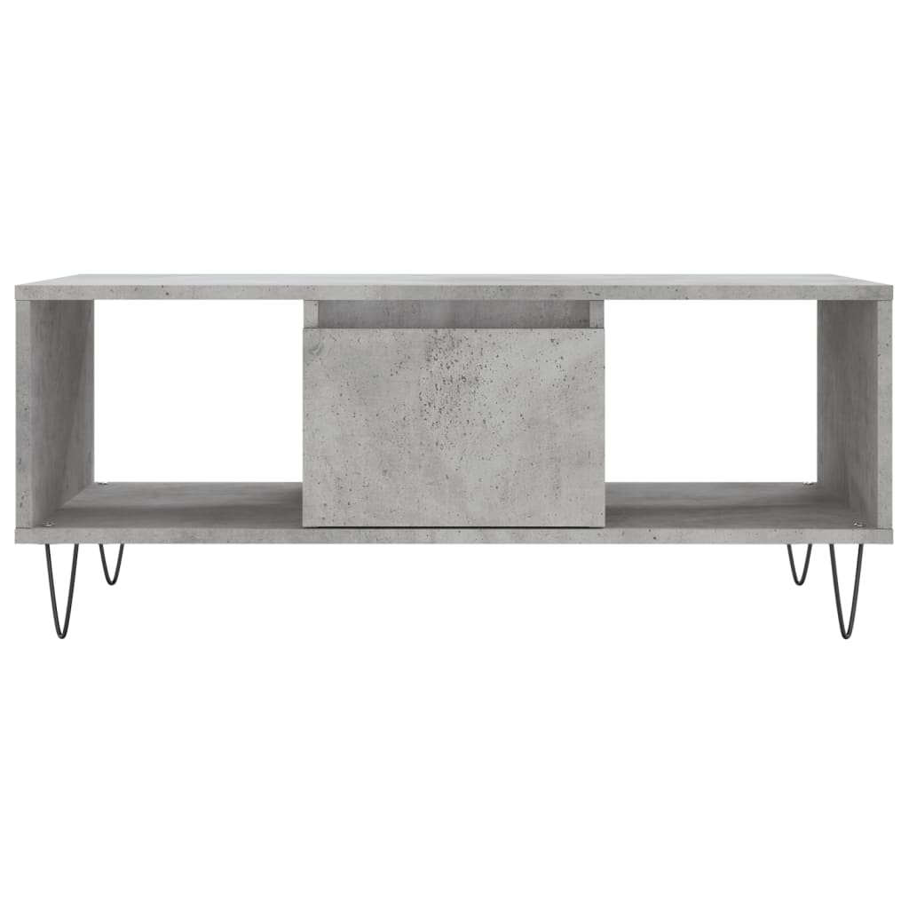 vidaXL Coffee Table Concrete Grey 90x50x36.5 cm Engineered Wood 5
