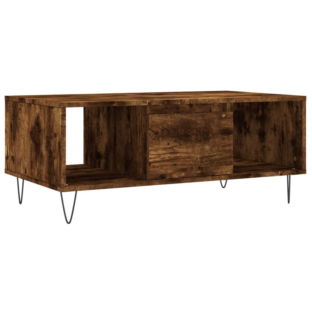 vidaXL Coffee Table Smoked Oak 90x50x36.5 cm Engineered Wood 2