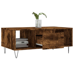 vidaXL Coffee Table Smoked Oak 90x50x36.5 cm Engineered Wood 4