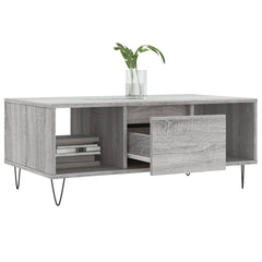 vidaXL Coffee Table Grey Sonoma 90x50x36.5 cm Engineered Wood 4