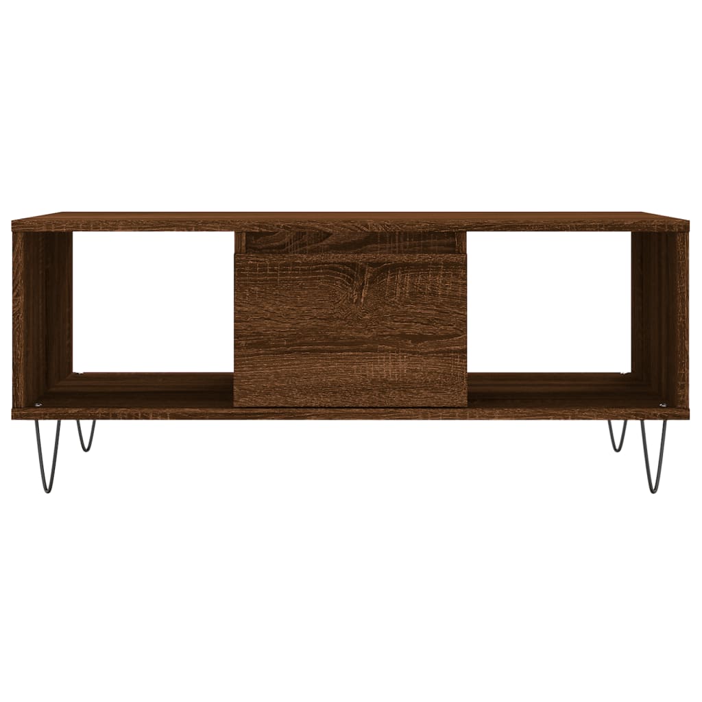 vidaXL Coffee Table Brown Oak 90x50x36.5 cm Engineered Wood 5