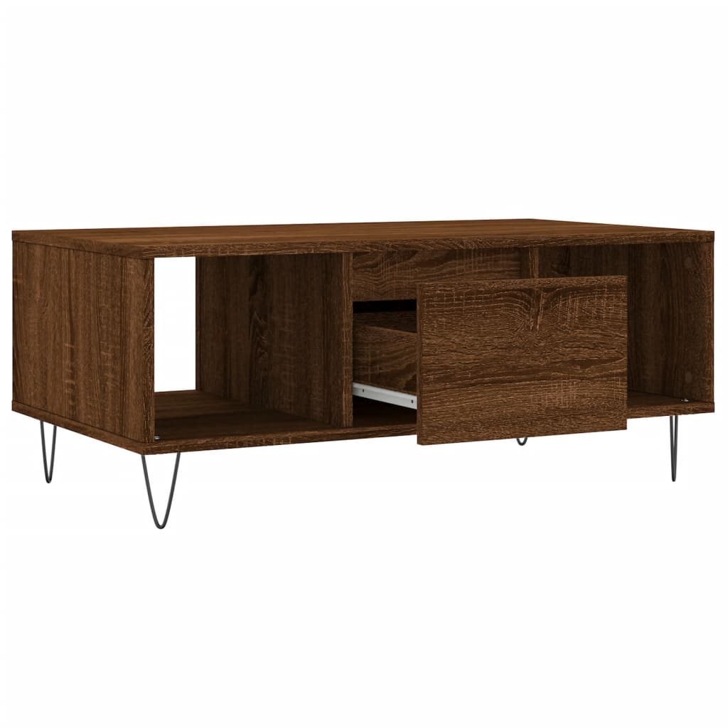 vidaXL Coffee Table Brown Oak 90x50x36.5 cm Engineered Wood 6