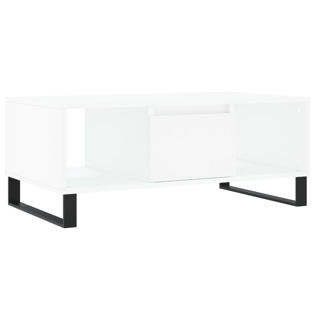 vidaXL Coffee Table White 90x50x36.5 cm Engineered Wood 2