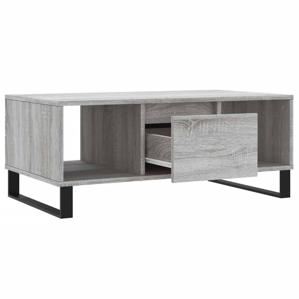 vidaXL Coffee Table Grey Sonoma 90x50x36.5 cm Engineered Wood 6
