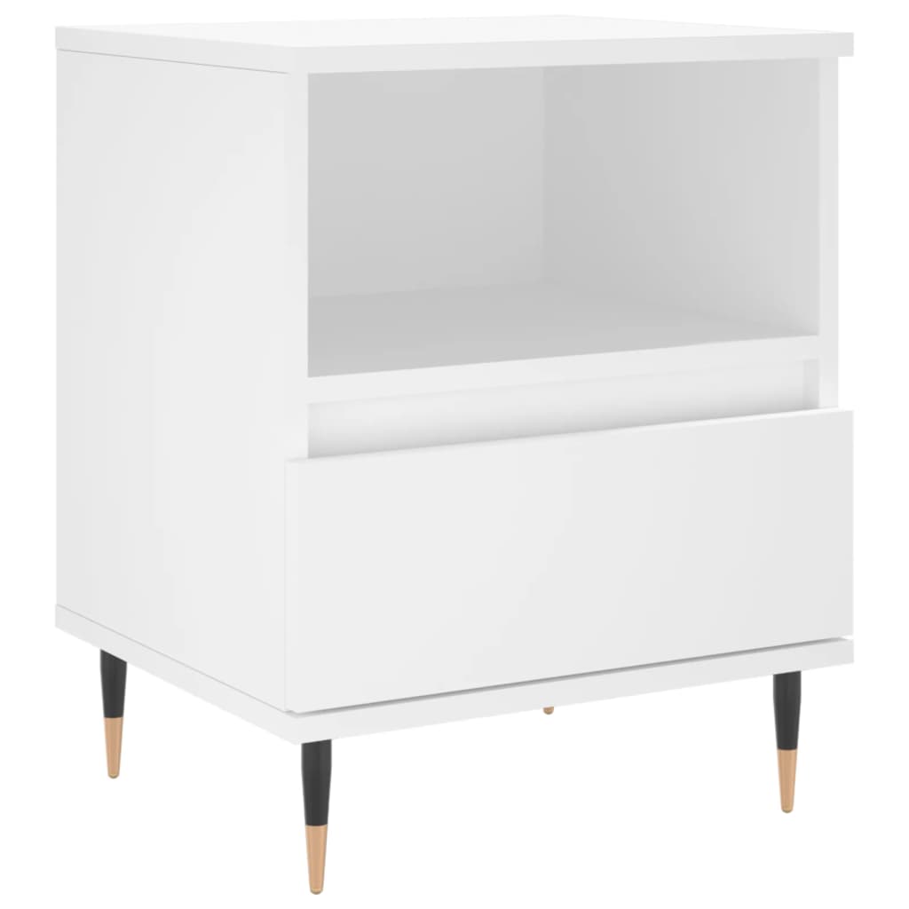 vidaXL Bedside Cabinet White 40x35x50 cm Engineered Wood 2
