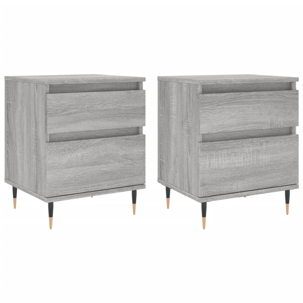 vidaXL Bedside Cabinets 2 pcs Grey Sonoma 40x35x50 cm Engineered Wood 2