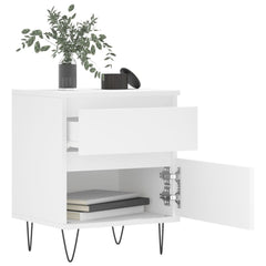 vidaXL Bedside Cabinet White 40x35x50 cm Engineered Wood 3