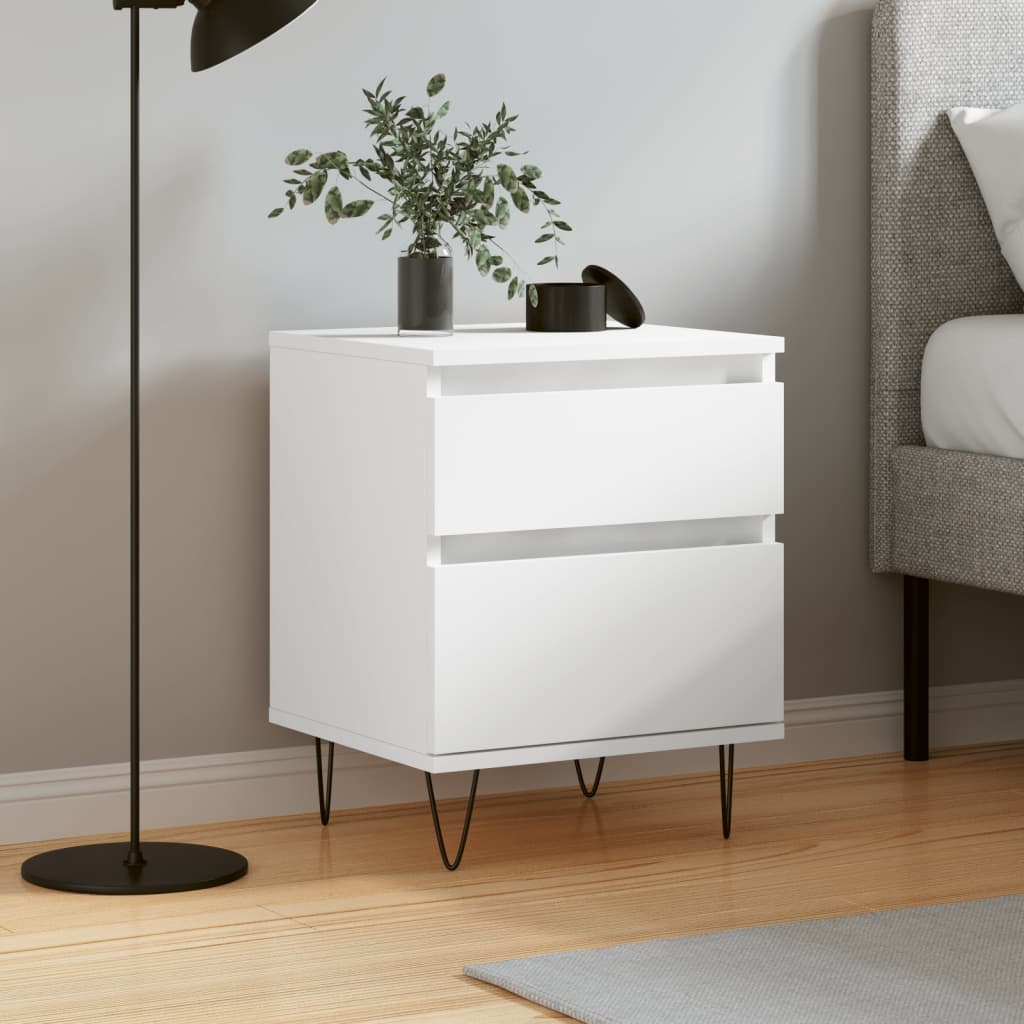 vidaXL Bedside Cabinet White 40x35x50 cm Engineered Wood 1