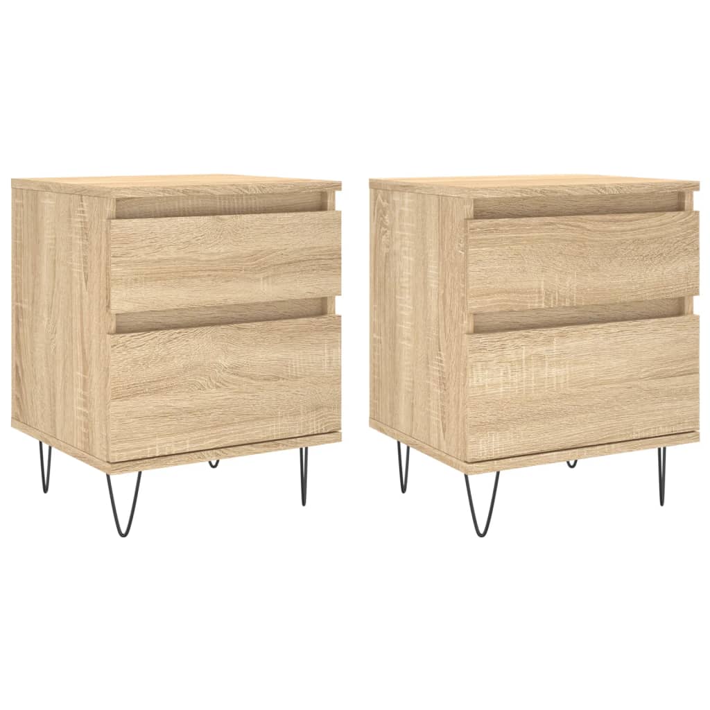 vidaXL Bedside Cabinets 2 pcs Sonoma Oak 40x35x50 cm Engineered Wood 2
