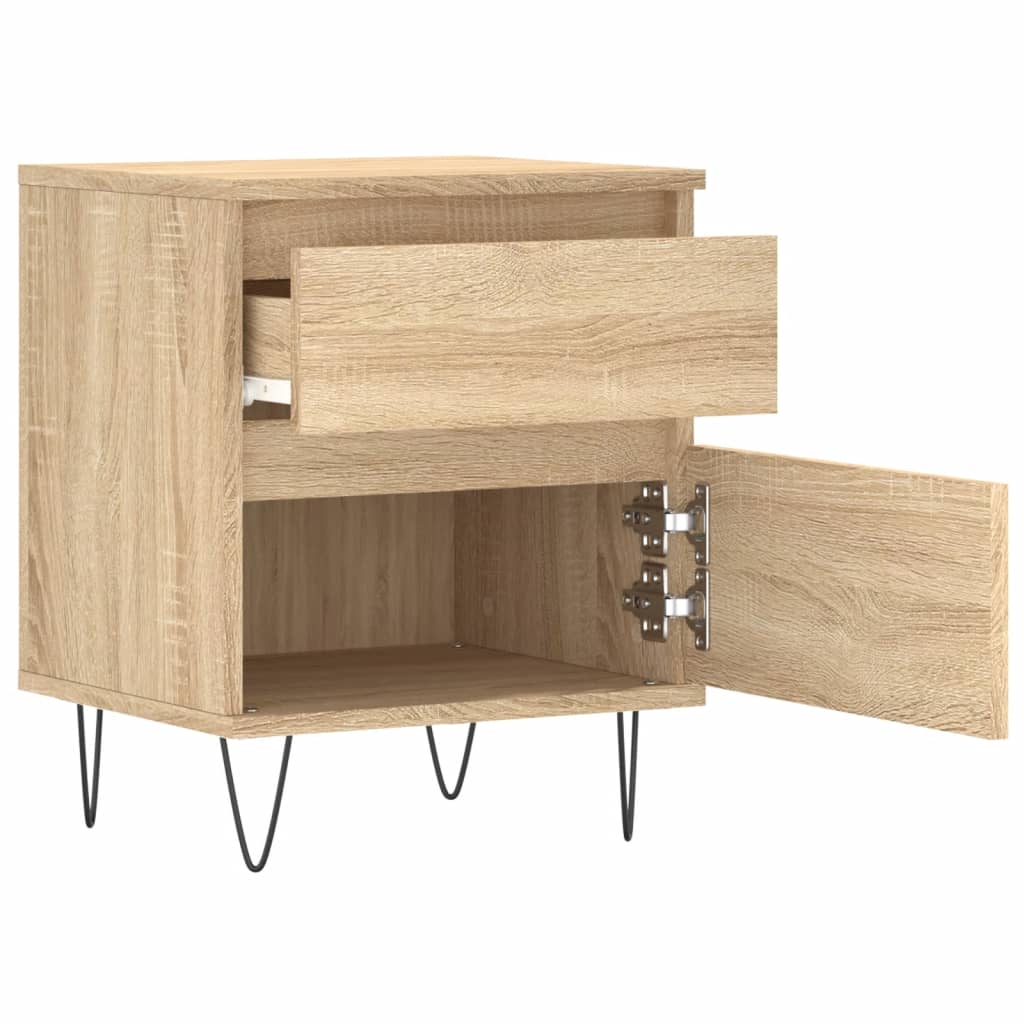 vidaXL Bedside Cabinets 2 pcs Sonoma Oak 40x35x50 cm Engineered Wood 5