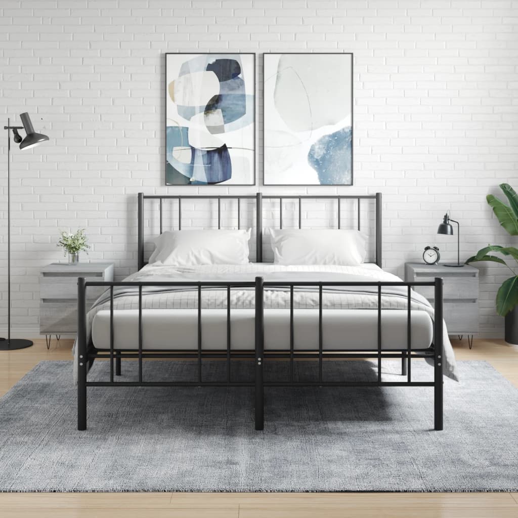 vidaXL Bedside Cabinets 2 pcs Grey Sonoma 40x35x50 cm Engineered Wood 1