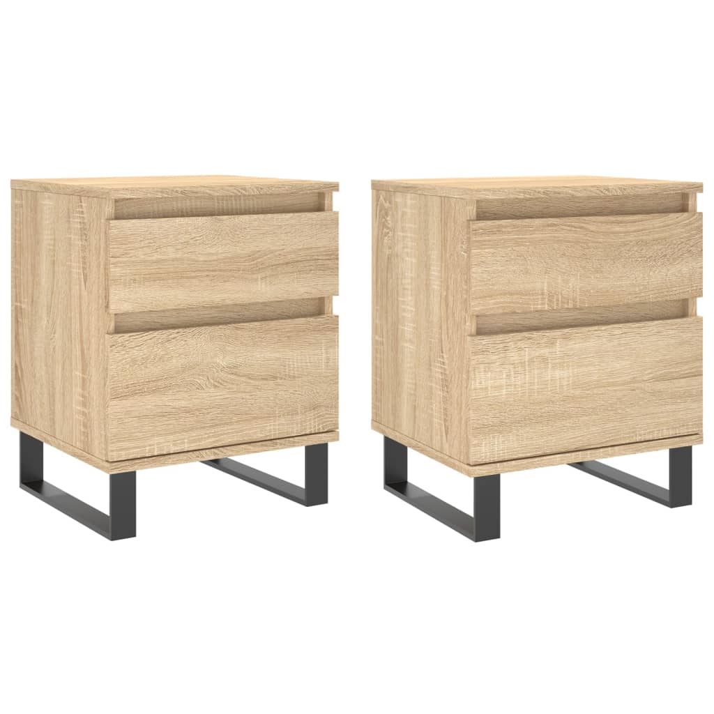 vidaXL Bedside Cabinets 2 pcs Sonoma Oak 40x35x50 cm Engineered Wood 2