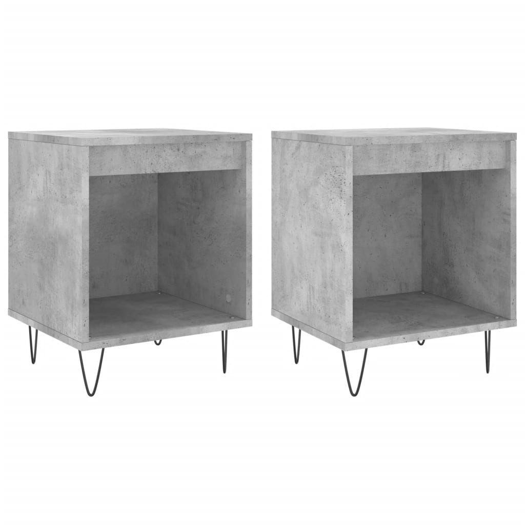 vidaXL Bedside Cabinets 2 pcs Concrete Grey 40x35x50 cm Engineered Wood 2