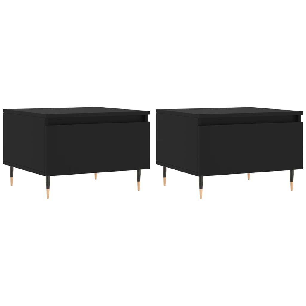 vidaXL Coffee Tables 2 pcs Black 50x46x35 cm Engineered Wood 2