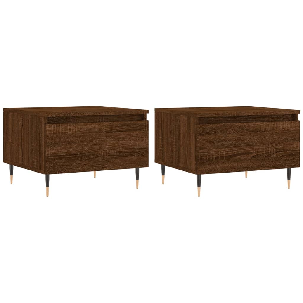 vidaXL Coffee Tables 2 pcs Brown Oak 50x46x35 cm Engineered Wood 2