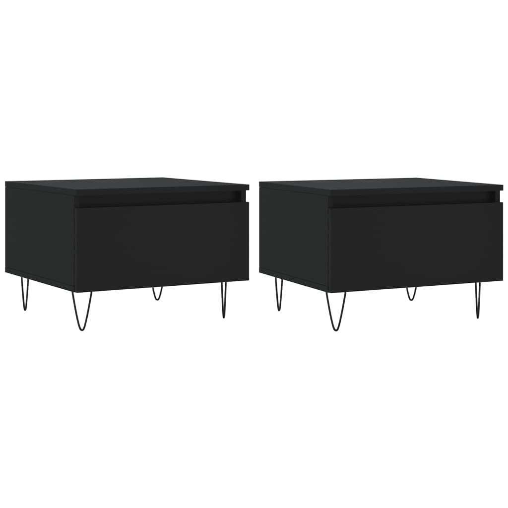 vidaXL Coffee Tables 2 pcs Black 50x46x35 cm Engineered Wood 2