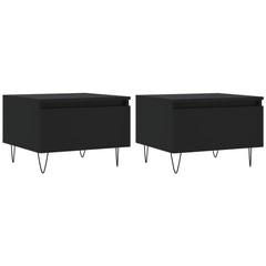 vidaXL Coffee Tables 2 pcs Black 50x46x35 cm Engineered Wood 2