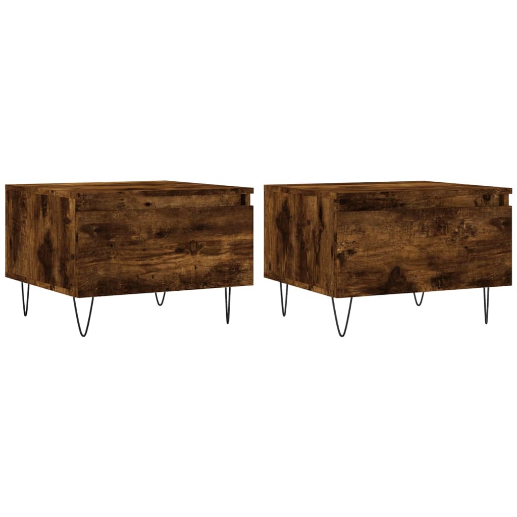 vidaXL Coffee Tables 2 pcs Smoked Oak 50x46x35 cm Engineered Wood 2