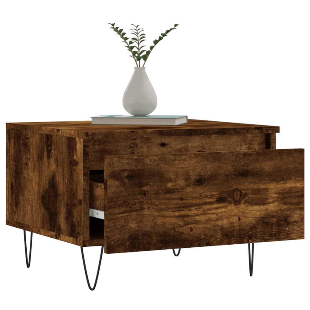 vidaXL Coffee Tables 2 pcs Smoked Oak 50x46x35 cm Engineered Wood 4