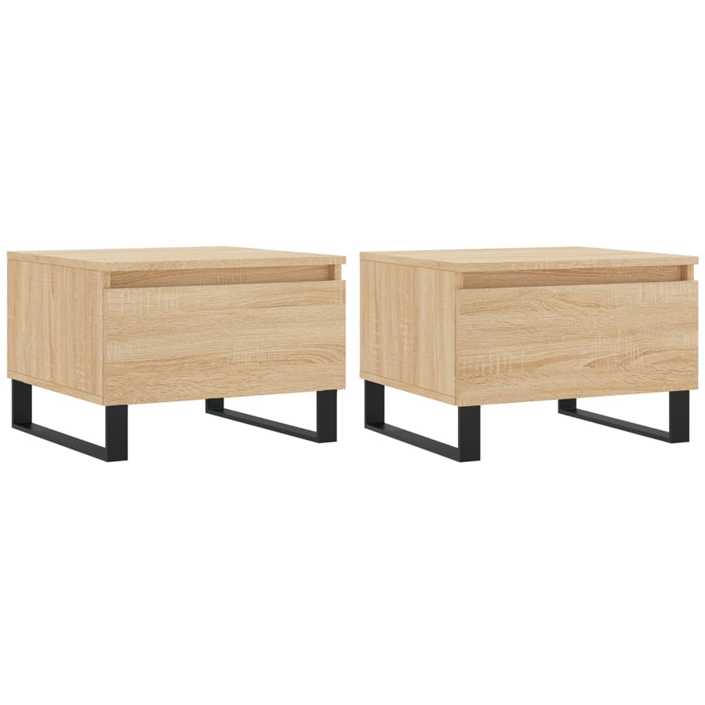 vidaXL Coffee Tables 2 pcs Sonoma Oak 50x46x35 cm Engineered Wood 2