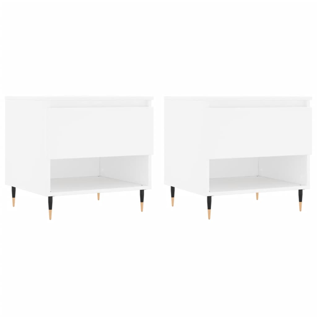 vidaXL Coffee Tables 2 pcs White 50x46x50 cm Engineered Wood 2