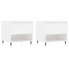 vidaXL Coffee Tables 2 pcs High Gloss White 50x46x50 cm Engineered Wood 2