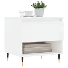 vidaXL Coffee Tables 2 pcs High Gloss White 50x46x50 cm Engineered Wood 3