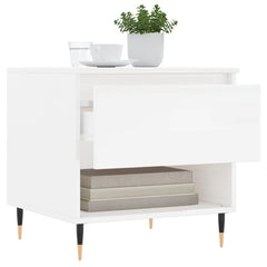 vidaXL Coffee Tables 2 pcs High Gloss White 50x46x50 cm Engineered Wood 4