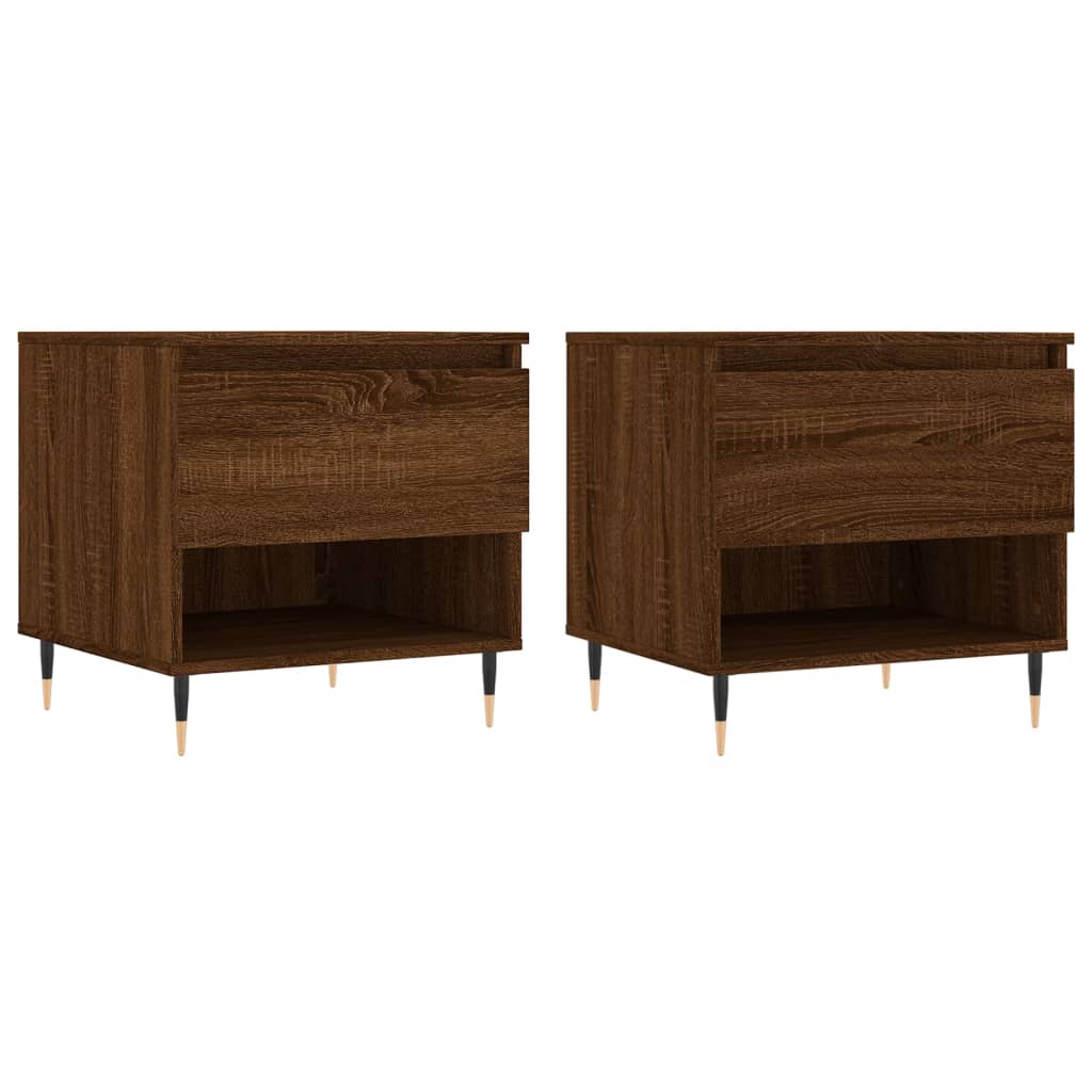 vidaXL Coffee Tables 2 pcs Brown Oak 50x46x50 cm Engineered Wood 2