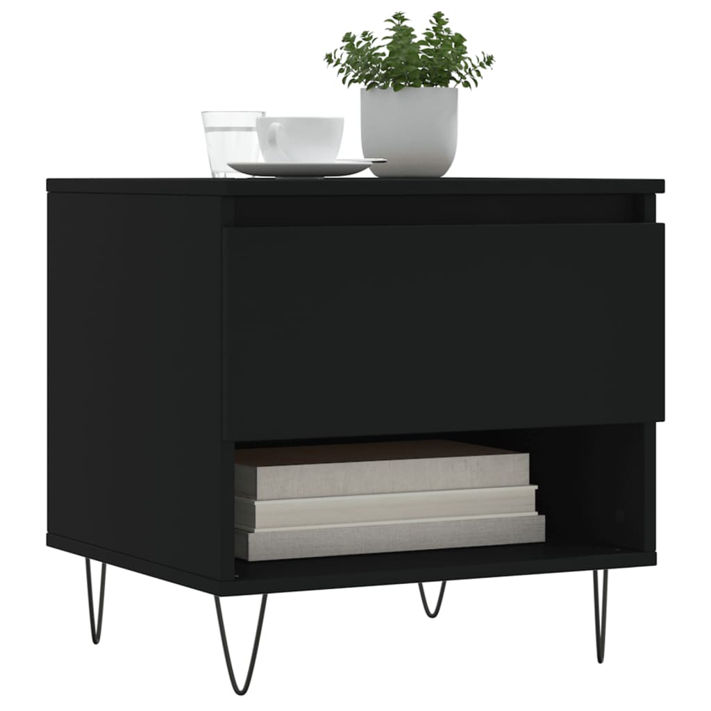 vidaXL Coffee Tables 2 pcs Black 50x46x50 cm Engineered Wood 3