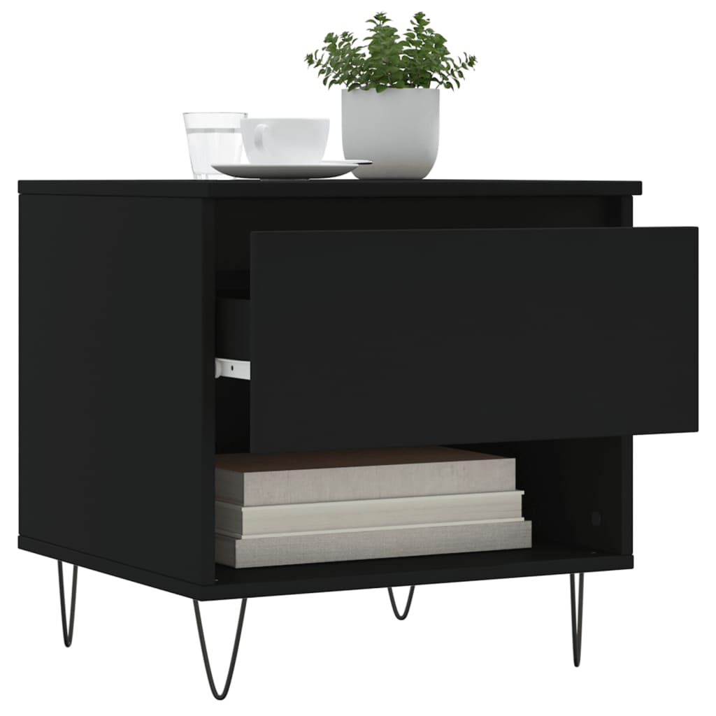 vidaXL Coffee Tables 2 pcs Black 50x46x50 cm Engineered Wood 4