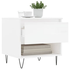 vidaXL Coffee Tables 2 pcs High Gloss White 50x46x50 cm Engineered Wood 4