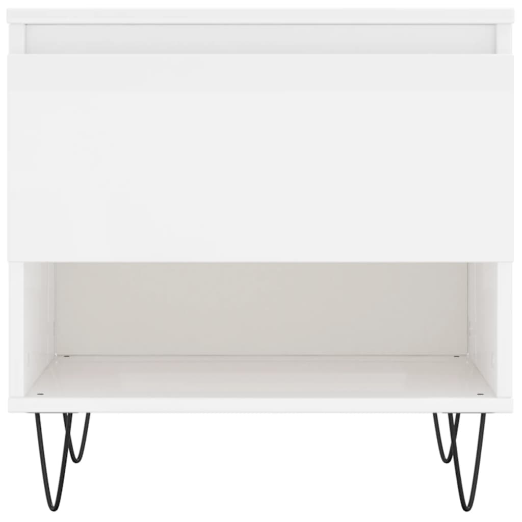 vidaXL Coffee Tables 2 pcs High Gloss White 50x46x50 cm Engineered Wood 6
