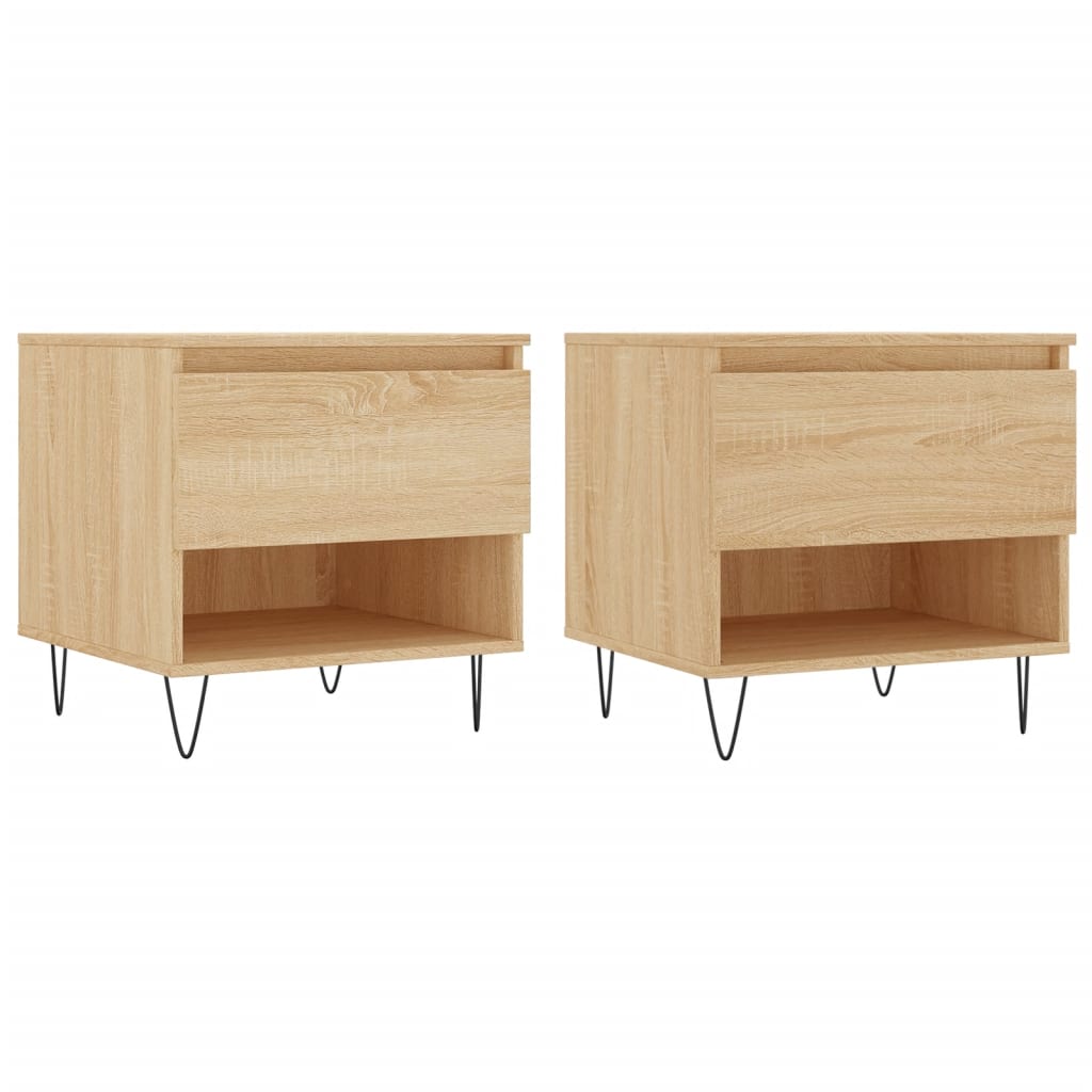 vidaXL Coffee Tables 2 pcs Sonoma Oak 50x46x50 cm Engineered Wood 2