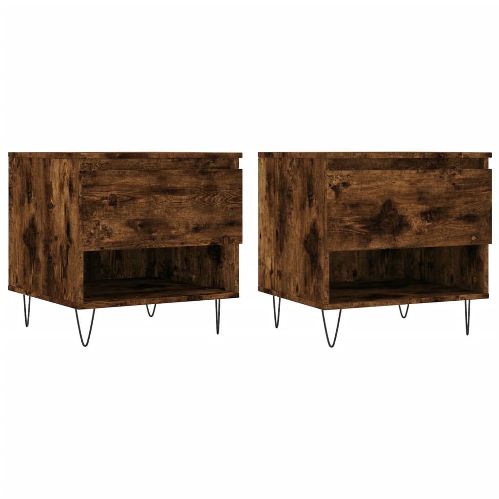 vidaXL Coffee Tables 2 pcs Smoked Oak 50x46x50 cm Engineered Wood 2