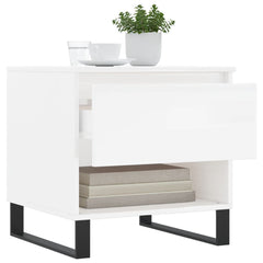 vidaXL Coffee Tables 2 pcs High Gloss White 50x46x50 cm Engineered Wood 4