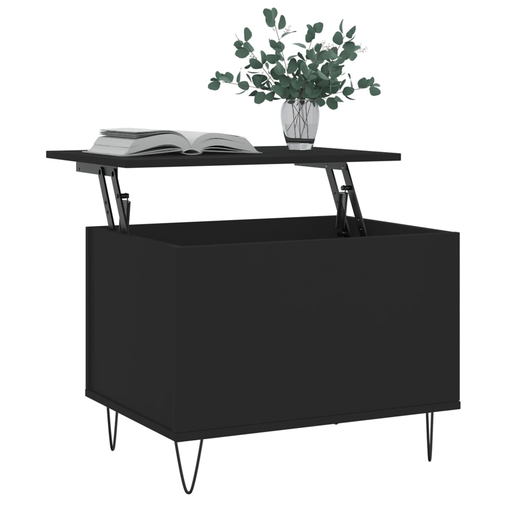 vidaXL Coffee Table Black 60x44.5x45 cm Engineered Wood 3