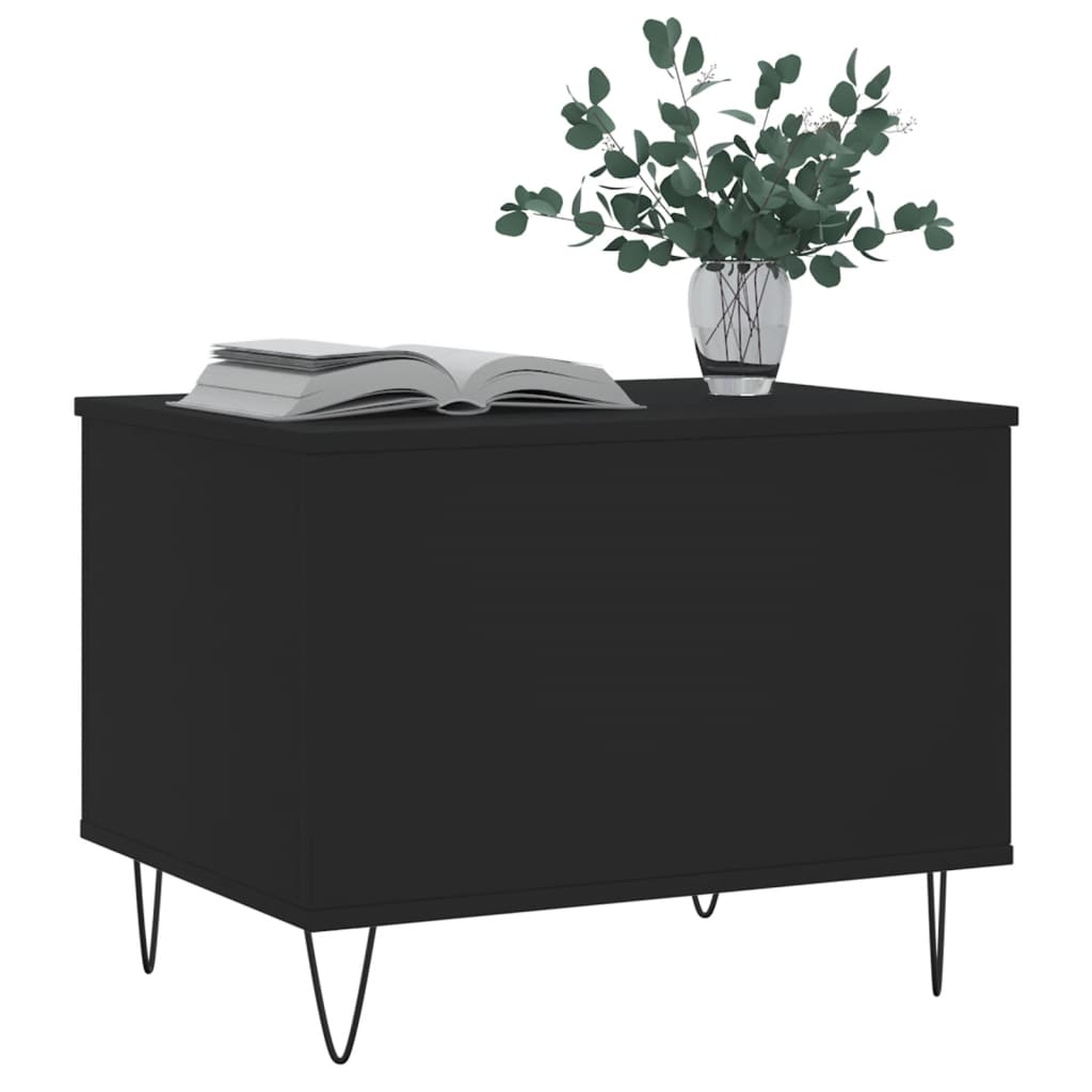 vidaXL Coffee Table Black 60x44.5x45 cm Engineered Wood 4