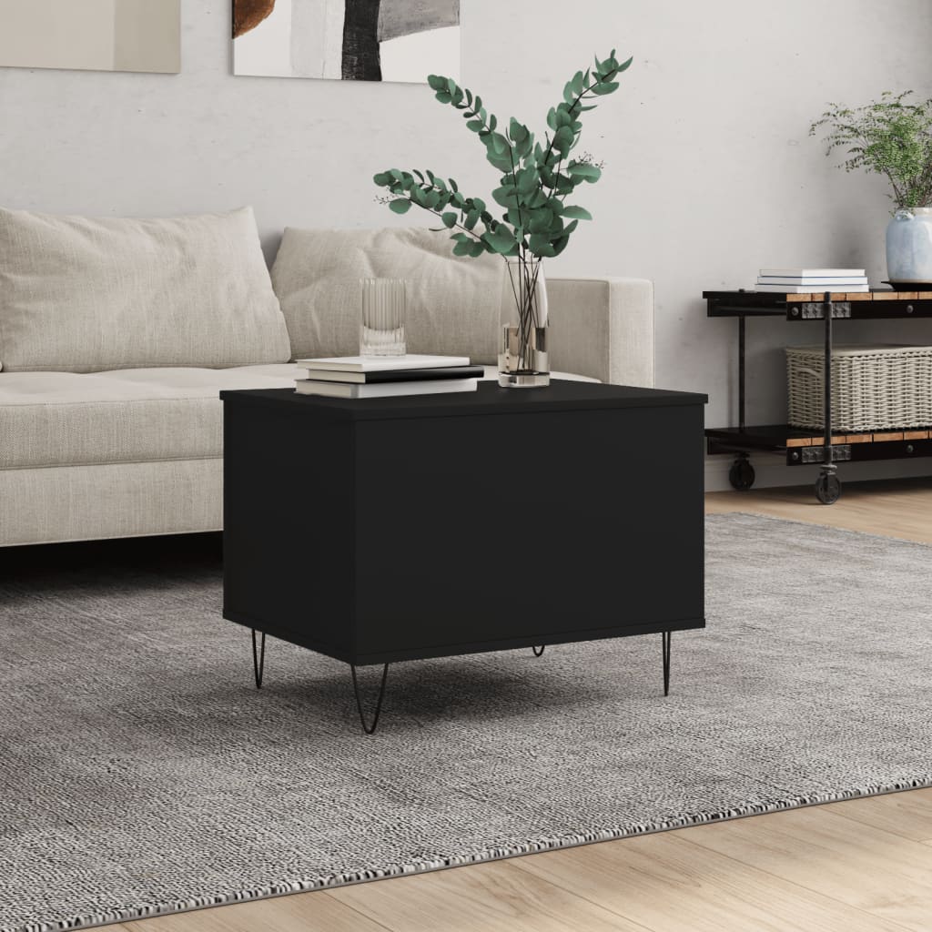 vidaXL Coffee Table Black 60x44.5x45 cm Engineered Wood 1