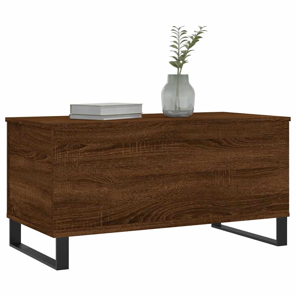 vidaXL Coffee Table Brown Oak 90x44.5x45 cm Engineered Wood 4