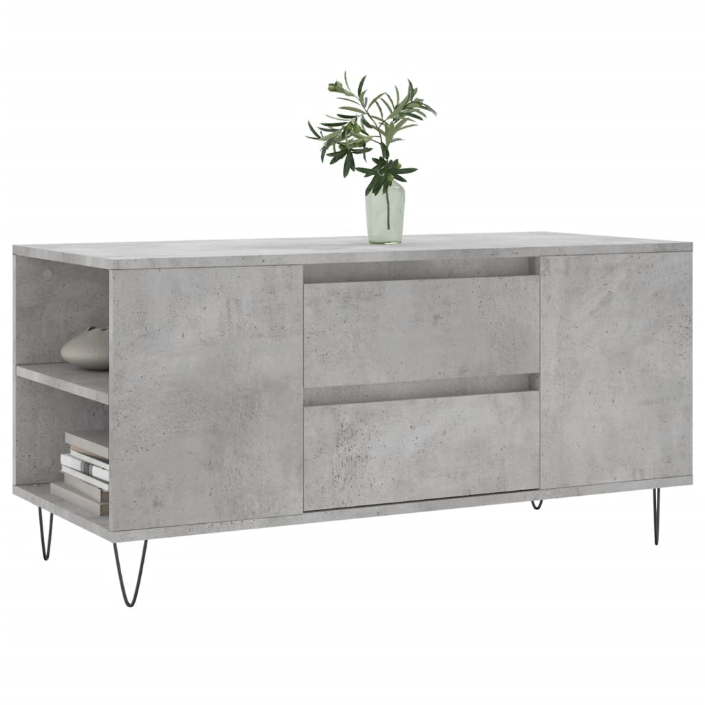 vidaXL Coffee Table Concrete Grey 102x44.5x50 cm Engineered Wood 3